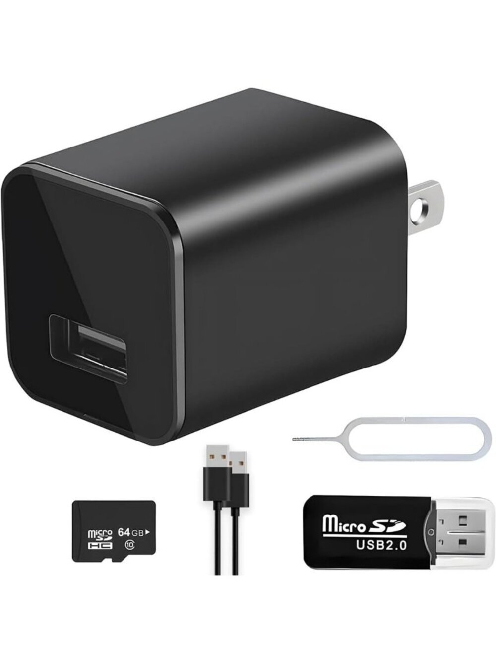 1080P HD Mini USB Charger Security Camera with Motion Detection & Night Vision